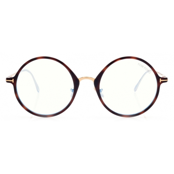 Tom Ford - Blue Block Rounded Opticals - Round Optical Glasses - Light ...