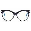 Tom Ford - Blue Block Cat Eye Opticals - Occhiali da Vista Cat Eye - Nero - FT5827-B