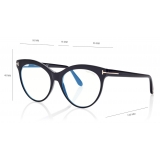 Tom Ford - Blue Block Cat Eye Opticals - Occhiali da Vista Cat Eye - Nero - FT5827-B