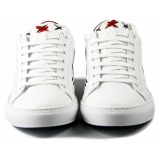 Snob Sneakers - Black Rose By Samantha - Sneakers - White Leather - Handmade in Italy - Luxury Exclusive Collection