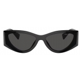 Miu Miu - Occhiali Miu Miu Logo Collection - Rettangolare - Nero - Occhiali da Sole - Miu Miu Eyewear