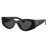 Miu Miu - Occhiali Miu Miu Logo Collection - Rettangolare - Nero - Occhiali da Sole - Miu Miu Eyewear