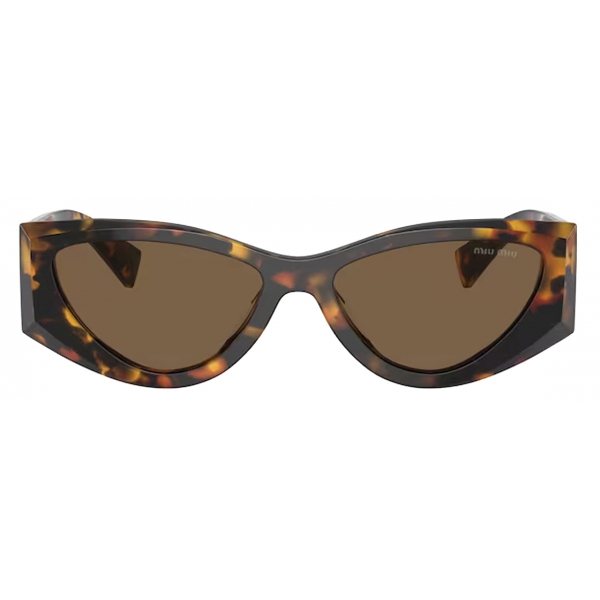 Miu Miu - Miu Miu Logo Collection Sunglasses - Rectangular - Honey Tortoiseshell - Sunglasses - Miu Miu Eyewear
