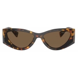 Miu Miu - Miu Miu Logo Collection Sunglasses - Rectangular - Honey Tortoiseshell - Sunglasses - Miu Miu Eyewear