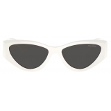 Miu Miu - Miu Miu Logo Collection Sunglasses - Rectangular - White Chalk - Sunglasses - Miu Miu Eyewear