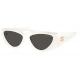 Miu Miu - Occhiali Miu Miu Logo Collection - Rettangolare - Talco - Occhiali da Sole - Miu Miu Eyewear