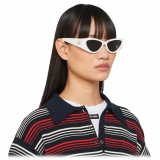 Miu Miu - Occhiali Miu Miu Logo Collection - Rettangolare - Talco - Occhiali da Sole - Miu Miu Eyewear