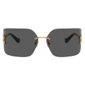 Miu Miu - Occhiali Miu Miu Runway Collection - Rettangolare - Oro Ardesia - Occhiali da Sole - Miu Miu Eyewear