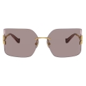 Miu Miu - Miu Miu Runway Collection Sunglasses - Rectangular - Gold Mauve - Sunglasses - Miu Miu Eyewear
