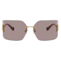 Miu Miu - Occhiali Miu Miu Runway Collection - Rettangolare - Oro Malva - Occhiali da Sole - Miu Miu Eyewear