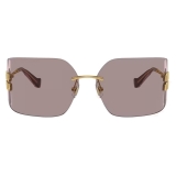 Miu Miu - Miu Miu Runway Collection Sunglasses - Rectangular - Gold Mauve - Sunglasses - Miu Miu Eyewear