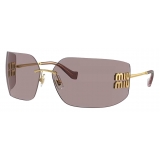 Miu Miu - Occhiali Miu Miu Runway Collection - Rettangolare - Oro Malva - Occhiali da Sole - Miu Miu Eyewear