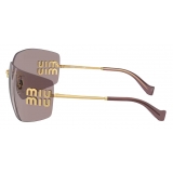 Miu Miu - Occhiali Miu Miu Runway Collection - Rettangolare - Oro Malva - Occhiali da Sole - Miu Miu Eyewear