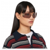 Miu Miu - Occhiali Miu Miu Runway Collection - Rettangolare - Oro Malva - Occhiali da Sole - Miu Miu Eyewear
