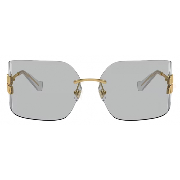 Miu Miu - Miu Miu Runway Collection Sunglasses - Rectangular - Gold Grey - Sunglasses - Miu Miu Eyewear