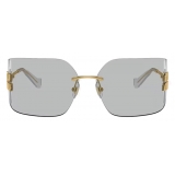 Miu Miu - Miu Miu Runway Collection Sunglasses - Rectangular - Gold Grey - Sunglasses - Miu Miu Eyewear