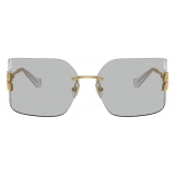 Miu Miu - Occhiali Miu Miu Runway Collection - Rettangolare - Oro Grigio - Occhiali da Sole - Miu Miu Eyewear