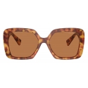 Miu Miu - Occhiali Miu Miu Glimpse Collection - Oversized - Tartaruga Chiaro Cammello - Occhiali da Sole - Miu Miu Eyewear