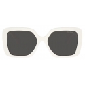 Miu Miu - Miu Miu Glimpse Collection Sunglasses - Oversized - White Chalk Slate Grey - Sunglasses - Miu Miu Eyewear