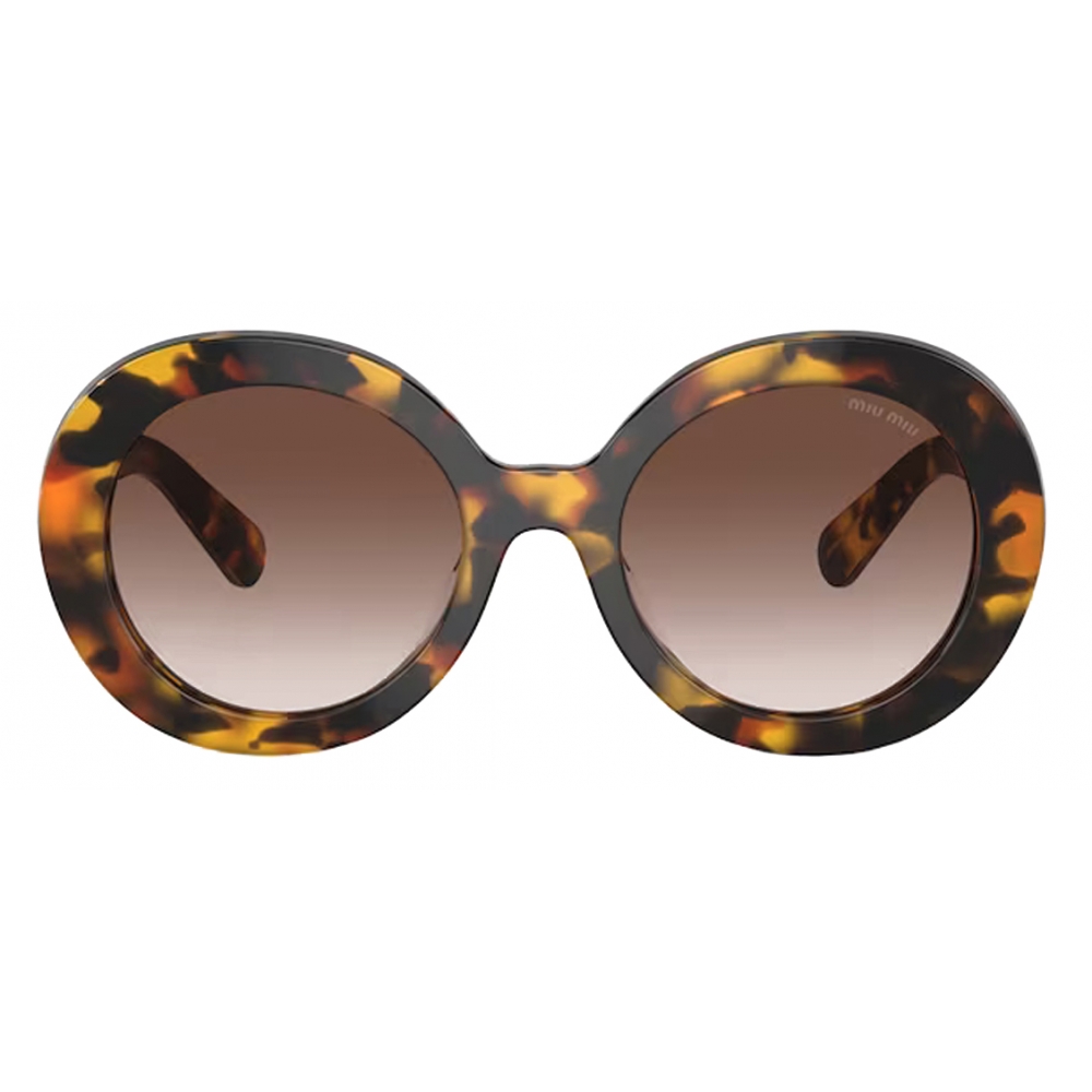 Miu Miu - Miu Miu Glimpse Collection Sunglasses - Round - Honey  Tortoiseshell Gradient Sienna - Sunglasses - Miu Miu Eyewear - Avvenice