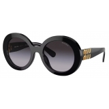 Miu Miu - Occhiali Miu Miu Glimpse Collection - Rotondi - Nero Fumo Sfumato - Occhiali da Sole - Miu Miu Eyewear