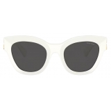 Miu Miu - Miu Miu Glimpse Collection Sunglasses - Cat Eye - Chalk White Slate Gray - Sunglasses - Miu Miu Eyewear