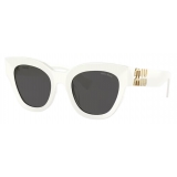 Miu Miu - Miu Miu Glimpse Collection Sunglasses - Cat Eye - Chalk White Slate Gray - Sunglasses - Miu Miu Eyewear