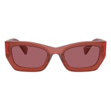 Miu Miu - Miu Miu Glimpse Collection Sunglasses - Rectangular - Opal Cognac Etruscan - Sunglasses - Miu Miu Eyewear