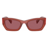 Miu Miu - Occhiali Miu Miu Glimpse Collection - Rettangolare - Cognac Opalino Entrusco - Occhiali da Sole - Miu Miu Eyewear