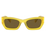 Miu Miu - Occhiali Miu Miu Glimpse Collection - Rettangolare - Ananas Opalino Loden - Occhiali da Sole - Miu Miu Eyewear