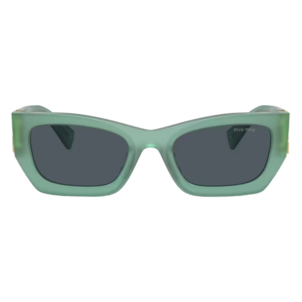 Miu Miu - Miu Miu Glimpse Collection Sunglasses - Rectangular - Opal Anise Graphite - Sunglasses - Miu Miu Eyewear