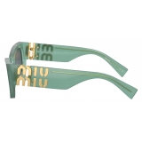Miu Miu - Occhiali Miu Miu Glimpse Collection - Rettangolare - Anice Opalino Grafite - Occhiali da Sole - Miu Miu Eyewear