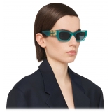 Miu Miu - Miu Miu Glimpse Collection Sunglasses - Rectangular - Opal Anise Graphite - Sunglasses - Miu Miu Eyewear