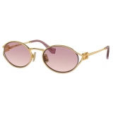 Miu Miu - Miu Miu Logo Collection Sunglasses - Oval - Gold Gradient Pink - Sunglasses - Miu Miu Eyewear