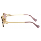 Miu Miu - Occhiali Miu Miu Logo Collection - Ovali - Oro Rosa Sfumato - Occhiali da Sole - Miu Miu Eyewear