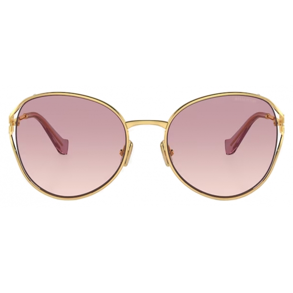 Miu Miu - Miu Miu Logo Collection Sunglasses - Oversize Cat Eye - Gold Gradient Pink - Sunglasses - Miu Miu Eyewear