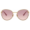Miu Miu - Miu Miu Logo Collection Sunglasses - Oversize Cat Eye - Gold Gradient Pink - Sunglasses - Miu Miu Eyewear