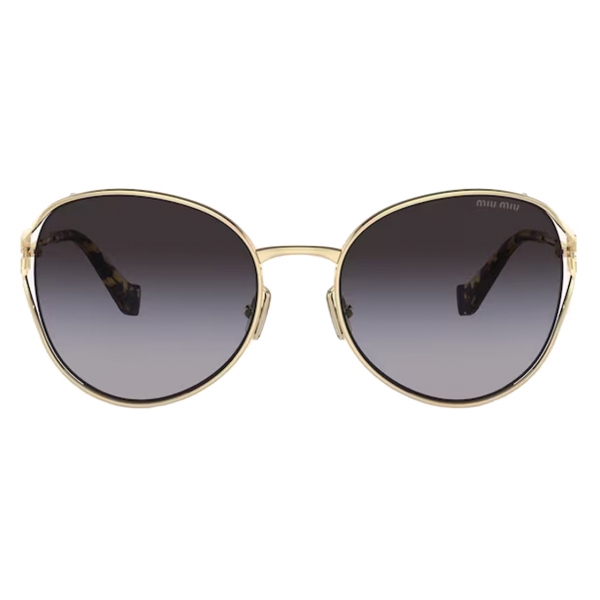 Miu Miu - Miu Miu Logo Collection Sunglasses - Pale Gold Gradient Smoke - Sunglasses - Miu Miu Eyewear
