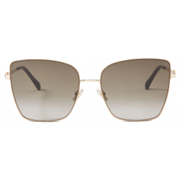 Jimmy Choo - Vella - Rose Gold and Havana Square Frame Sunglasses with JC Emblem - Jimmy Choo Eyewear