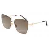 Jimmy Choo - Vella - Rose Gold and Havana Square Frame Sunglasses with JC Emblem - Jimmy Choo Eyewear