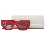 Jimmy Choo - Nena - Burgundy Square Frame Sunglasses with JC Emblem - Jimmy Choo Eyewear