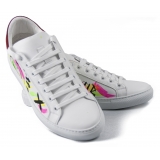 Snob Sneakers - Let's Get Pop By Samantha - Sneakers - White Leather - Handmade in Italy - Luxury Exclusive Collection