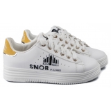Snob Sneakers - Let's Get Pop By Samantha - Sneakers - White Leather - Handmade in Italy - Luxury Exclusive Collection