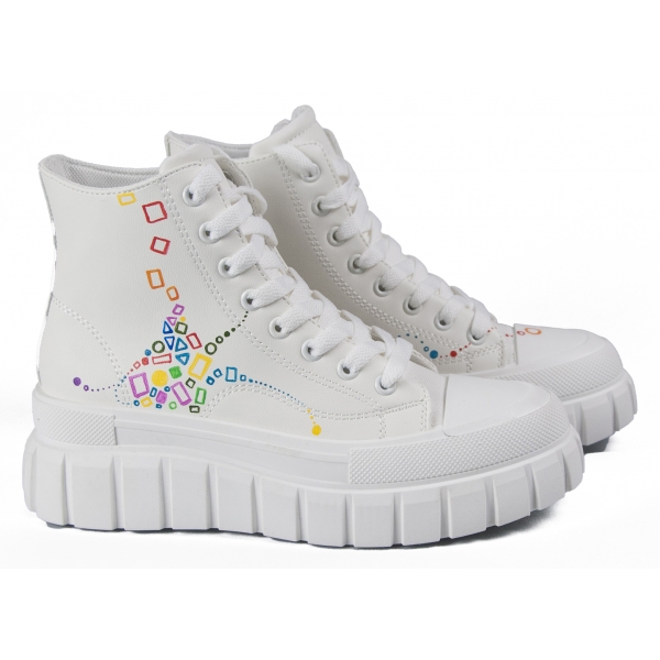 Snob Sneakers - Classy Yet Trendy By Veronica Moon - Sneakers - White Leather- Handmade in Italy - Luxury Exclusive Collection