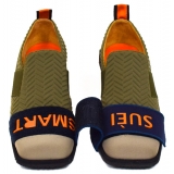 Suèi - Loafers with Velcro Smart / Suèi - Orange / Beige - Handmade in Italy - Luxury Exclusive Collection