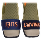 Suèi - Loafers with Velcro Smart / Suèi - Orange / Beige - Handmade in Italy - Luxury Exclusive Collection