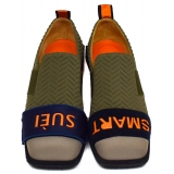 Suèi - Loafers with Velcro Smart / Suèi - Orange / Beige - Handmade in Italy - Luxury Exclusive Collection