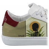 Snob Sneakers - Mama Africa By Veronica Moon - Sneakers - Pelle Bianca - Handmade in Italy - Luxury Exclusive Collection