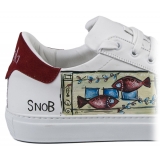 Snob Sneakers - Ocean's One By Veronica Moon - Sneakers - Pelle Bianca - Handmade in Italy - Luxury Exclusive Collection
