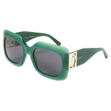 Jimmy Choo - Gaya - Opal Green and Gold Square Frame Sunglasses with JC Emblem - Jimmy Choo Eyewear